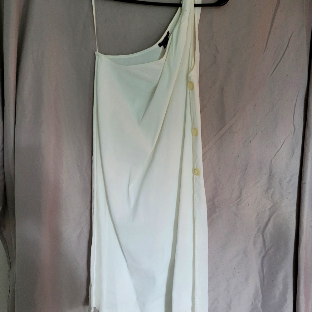 One-shoulder slip dress by Theory